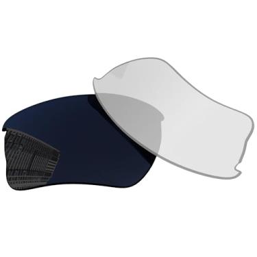 Imagem de Acefrog Lentes de reposição polarizadas de 1,5 mm para óculos de sol Oakley Quarter Jacket OO9200 61 mm, material atualizado, resistente a impactos - fotocrômico transparente a preto não polarizado