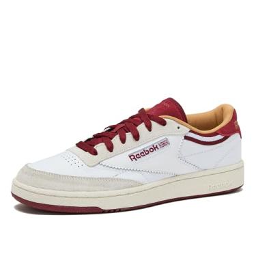 Imagem de Reebok Tênis masculino Club C 85, casual, moderno, branco, Branco/vermelho retrô/giz, 4
