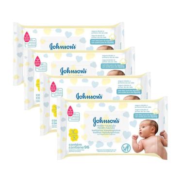 Imagem de Kit 4 Toalhas Umedecidas Johnson`s Baby Recém Nascido 96 Unidades