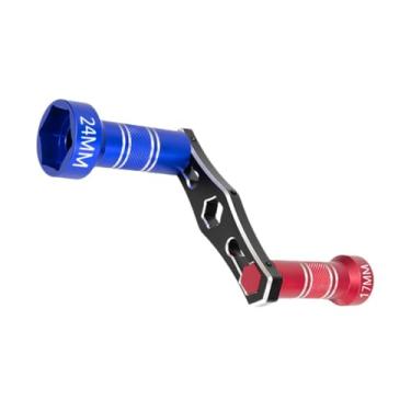 Imagem de oshhni Chave de roda RC, ferramenta de reparo, substituição de 17 mm e 24 mm para caminhões em escala 1:8 e 1:10, modelo de carro RC para hobby, acessório, Vermelho Azul
