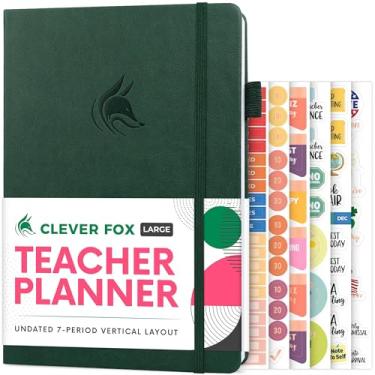 Imagem de Clever Fox Agenda de professores – Agenda de ano escolar com calendários e planos de aula – Livro de planos de professores para sala de aula e organização de ensino em casa - sem data, 17 x 25 cm,