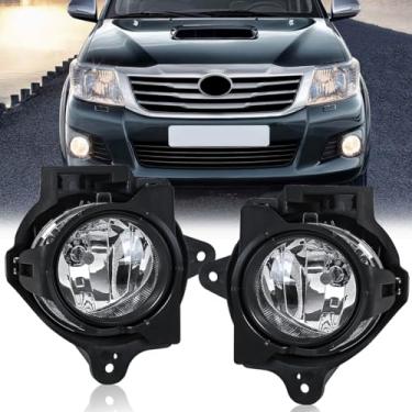 Imagem de AFOGGEST Farol de neblina de halogênio para Toyota Hilux VIGO 2012-2015 Conjunto de faróis de neblina dianteiros com suporte + chicote de fios