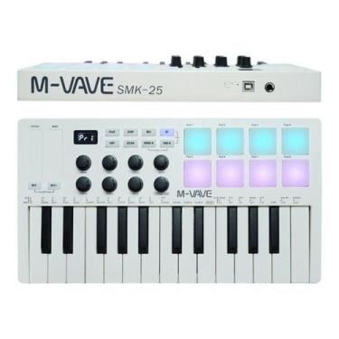 Imagem de Teclado Controlador M-Vave Smk-25 Branco 25 Teclas