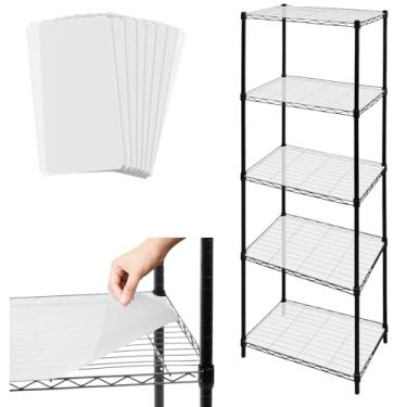 Imagem de Sliner Pacote com 8 forros impermeáveis de plástico transparente para organizar prateleiras de metal, armários de cozinha, armário, despensa