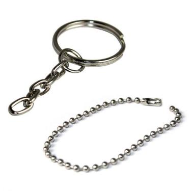 Imagem de Correntinhas Prata Para Chaveiro Bolinha + Argolas Prata Com Elos - 10