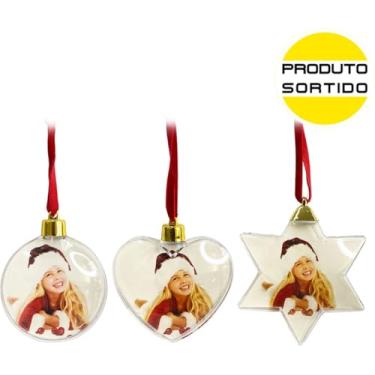 Imagem de Bola de Natal para Colocar Foto, Kit, Formatos Sortidos
