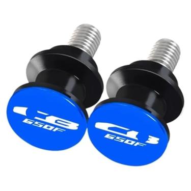 Imagem de BYYINGSUS Compatível com CB650R CB650F CB 650R 650F 8 mm Carretéis de braço oscilante de alumínio CNC para motocicletas acessórios deslizantes Cb650r Cb650f (CB650F azul)