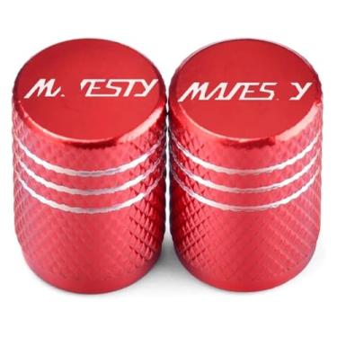 Imagem de Tampas de válvula de pneu de roda Capas de haste de aro de pneu para motocicleta à prova de pó compatível com Y&AMAHA Majesty250 Majesty400 Majesty125 Majesty 250 400 125 (2 peças vermelhas)