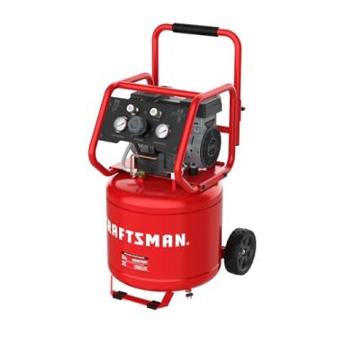 Imagem de CRAFTSMAN Compressor de ar 12 galões ultra silencioso sem óleo 1,5 HP Max 150 PSI tanque vertical portátil