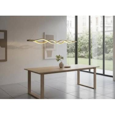 Imagem de Pendente Moderno Mesa De Jantar Espiral Dourado Led Infinito - Decor C