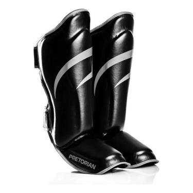 Imagem de Caneleira Muay Thai MMA Impact Unis New Preto-Prata Pretorian, Preto, 