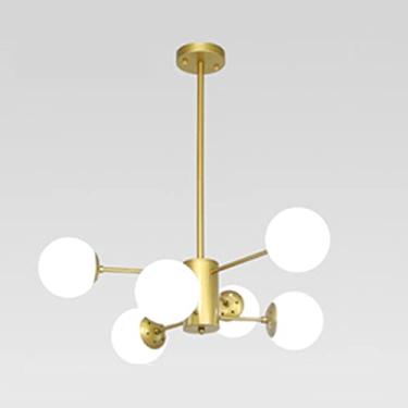 Imagem de Lustre Sala de Jantar Lustres LED Luzes Pendentes Ajustáveis Luminárias de Teto de Madeira para Jantar (Cor: 6018-3 Preto, Tamanho: ABATÍBRIO BRANCO) (Cor: 6048-6 Dourado,