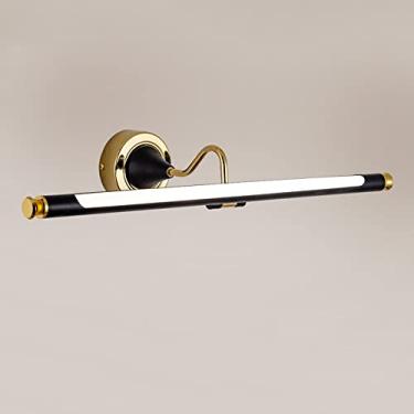Imagem de Luminária de parede LED moderna para banheiro, luminária de parede com faixa linear para banheiro, luminária frontal ajustável para penteadeira, banheiro, iluminação para quadros e displays
