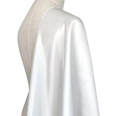 Imagem de 16 Momme Seda Viscose Cetim Tecido Tecido Telas Vestidos de Noite para Costura por Metros SVS16L (Branco Natural, 1 jarda)