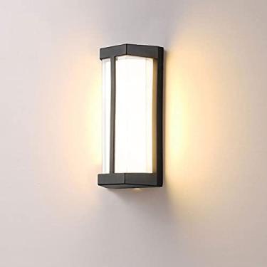Imagem de Luminária de parede retangular estilo industrial para áreas externas, à prova d'água e à prova de ferrugem, fonte de luz LED, luminária de parede, abajur de alta transmissão de luz branca cr