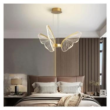 Imagem de Moderno - Lustre LED Borboleta Deluxe Base Dourada Minimalista - Iluminação para Sala de Jantar Decoração para Casa Lustre Luminária