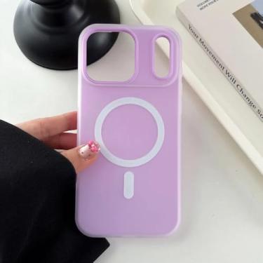 Imagem de Capa Candy Matte para iPhone 16, 15, 14, 13, 12 Pro Max 11, 16Plus, 16E SE4, magnética, transparente, 2 em 1, roxa, para iPho