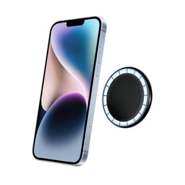 Imagem de YUEFIELI Suporte de telefone magnético, suporte de parede adesivo Magsafe compatível com Magsafe 12-17 todas as séries, suporte de telefone magnético pegajoso para carro, academia, chuveiro espelhado