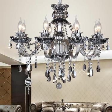 Imagem de Lustre de cristal europeu de luxo para sala de estar, sala de jantar, quarto, villa, hotel, ktv, bar, lustre (8 luzes)