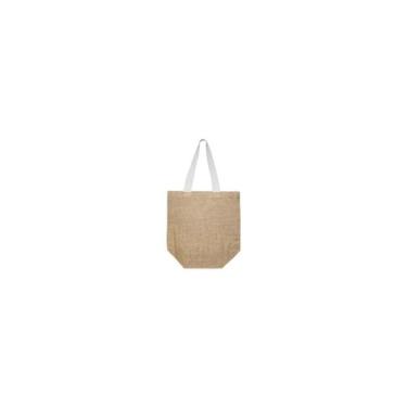 Imagem de Bolsa ECOFAMY com alça de algodão em tecido de juta 38x40x20cm Natural