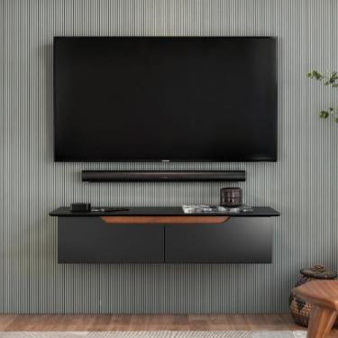 Imagem de Rack Suspenso Flow Sala Estante De Parede MDF MDP Para TV E Decoração 