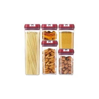 Imagem de Conjunto de recipientes para alimentos com tampa hermética de armazena