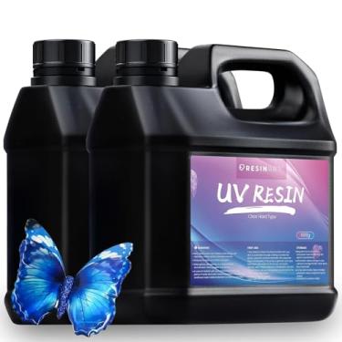 Imagem de Resina UV 2000 g, cola de resina epóxi ultravioleta rígida cristalina, resina ativada por luz solar transparente de baixo odor para fabricação de joias, decoração de artesanato DIY, molde, fundição e