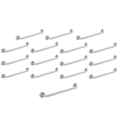 Imagem de Barra de Apoio 80cm Inox Idoso Banheiro Kit 16 Uni Box Cadeirante Segurança Corrimao Suporte Deficiente Acessibilidade