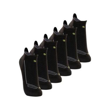 Imagem de Kit com 6 Pares de Meias Performance Running Lupo 3276-002, Preto, 41-