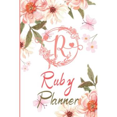 Imagem de Agenda de nome rubi | Agenda de caderno personalizada | Presente personalizado para rubi: agenda semanal e mensal com diário de caderno | Registro de senha | telefone... | Agenda de festas | Ideia