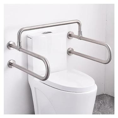 Imagem de Barra de apoio para vaso sanitário de aço inoxidável, barras de apoio para banheiro, em forma de U e suporte de parede para idosos, pacientes grávidas e feridas