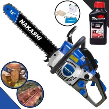 Imagem de Motor Serra À Gasolina NCS400 Nakashi 40cc Motor 2T Alta Potência e Ro