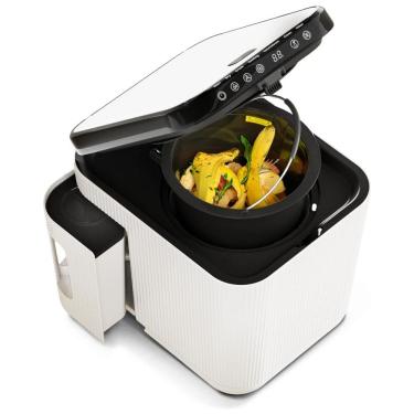 Imagem de Composteira Elétrica de Cozinha 3L com Modo de Limpeza Automático e Design Compacto, 110V, Home Zone Living, Branca