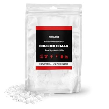 Imagem de Crushed Chalk - Carbonato de Magnésio pedra triturado (100 gramas) - Magnesio triturado para escalada ginastica e levantamento de peso calistenia lpo cross fit baquetas e bateria