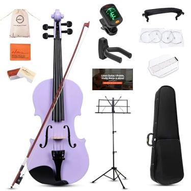 Imagem de ADM Violino acústico para crianças iniciantes, violino acústico 4/4 tamanho completo para adolescentes estudantes kit iniciante de violino com estojo rígido, resina, descanso de ombro, arco, suporte