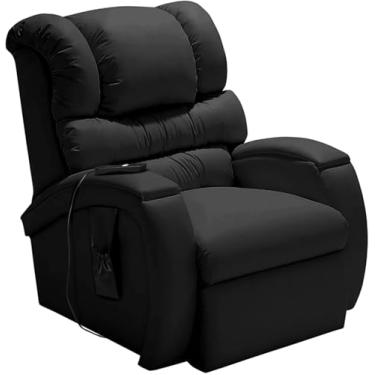 Imagem de Poltrona Lift Imperial Elétrica com Controle Remoto e Sistema de Elevação Reclinável, Ideal para Idosos e Pessoas em Recuperação Pós-Cirúrgica Corano Preto