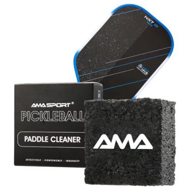 Imagem de AMA SPORT Limpador de raquete de bola de pickleball de fibra de carbono, acessórios de pickleball para remover resíduos e sujeira da bola, restaura aderência e rotação (preto)