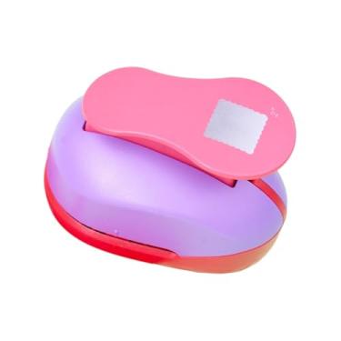 Imagem de Colaxi Furador de papel para artesanato, furador de papel leve, multifuncional, portátil para fazer cartões fotográficos DIY, fácil de pressionar, Rosa, 11cm X 7cm X 8cm