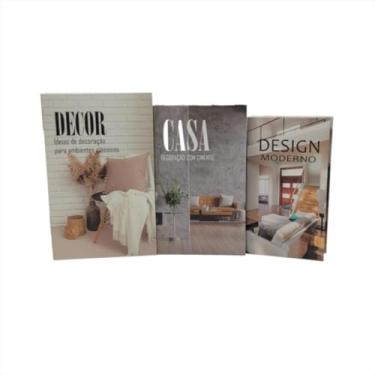 Imagem de Caixa Livro Decorativa Kit 3 Livro Fake Porta Objetos Papel Decor