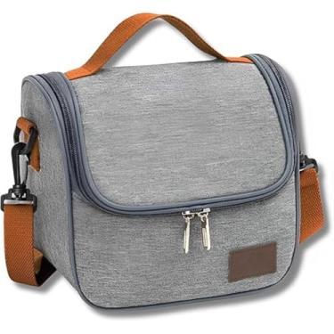 Imagem de Bolsa Térmica Premium com Alça de Ombro | Lancheira para Marmita Ideal para Trabalho, Academia, Escola e Passeios – Compacta, Resistente e Moderna (cinza)