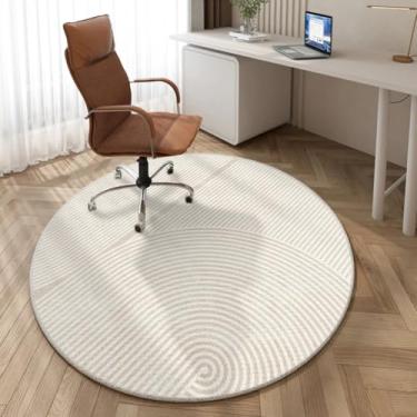 Imagem de Tapete decorativo para sala de estar, simples, listrado, para quarto, redondo, macio, lavável, grosso (200x200 cm/E)