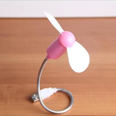Imagem de Novo mini ventilador de cobra silencioso folha macia USB serpentina ventilador de resfriamento flexível universal de verão, rosa