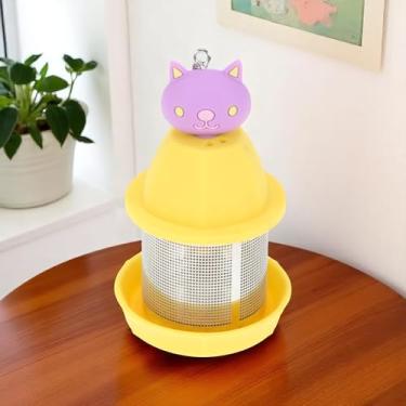 Imagem de Generic 1 conjunto de infusor de chá, design de gato, lavagem à mão, apenas estilo vertical, silicone, aço inoxidável, amarelo, 5,5 x 8,8 cm