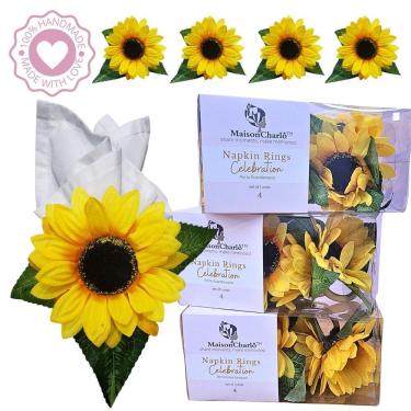 Imagem de Maison Charlo Kit 4 Porta Guardanapo Celebration Girassol