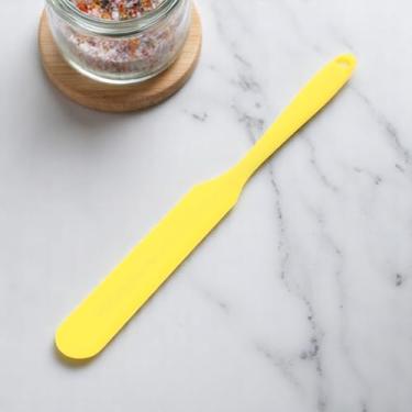 Imagem de Generic Espátula de silicone para cozinha, tamanho grande, lavável na lava-louças, silicone amarelo 24 x 2,3 cm