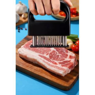 Imagem de Amaciador de carne com 48 lâminas de agulha ultra afiadas de aço inoxidável, utensílios de cozinha para amaciar carne, frango, peru, porco, peixe, pode ser lavado na lava-louças