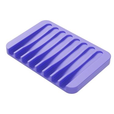 Imagem de 3 peças suporte de saboneteira de silicone para chuveiro montado na parede estojo de sabão organizador de esponja fácil de limpar