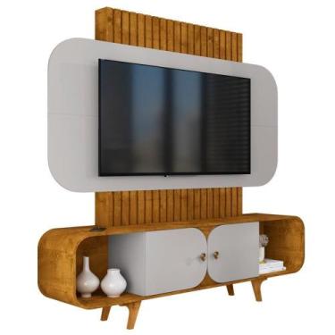 Imagem de Estante Home Tv 75 Pol 180 Cm Embau Naturalle Off White Bechara - BECH