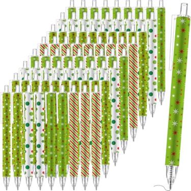 Imagem de Sayglossy 72 canetas de Natal, canetas esferográficas de bengala doce a granel com tinta preta, canetas retráteis, lembrancinhas de festa em massa, prêmios de jogo para colegas de trabalho, família