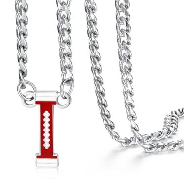 Imagem de NUKAYAI Colar de futebol masculino, pingente de letra A a Z, corrente de futebol de aço inoxidável, 50,8 cm, presentes personalizados para fãs de jogadores e amantes de times, 20", Aço inoxidável, Sem